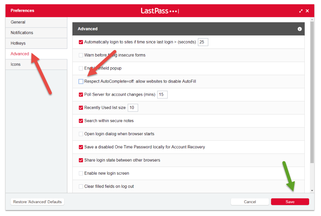 Disabling AutoFill from LastPass PaymentEvolution Support